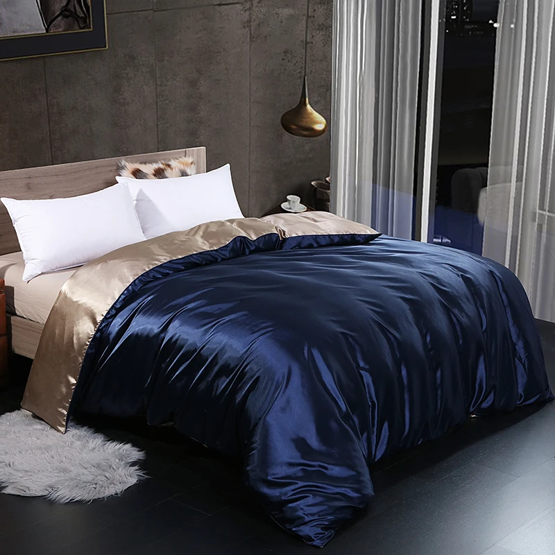 Luxury High Quality  Satin Duvet Cover Rayon Quilt Cover High Density Fabric Duvet Cover  Supple High waterfall