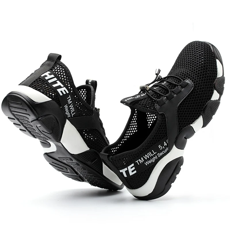 

New Men Steel Toe Work Safety Shoes Lightweight Breathable Reflective Casual Sneaker Prevent Piercing Women Protective Boots