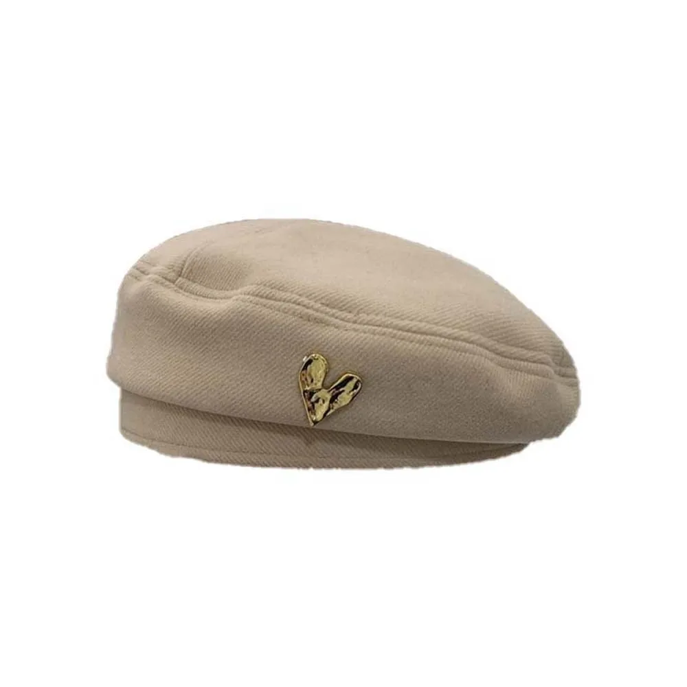 Soft Vintage Beret Hat Classic Color Thermal Texture Cartoon Bear Cap Lightweight Exquisite Newsboy Octagonal Hat Shopping Day