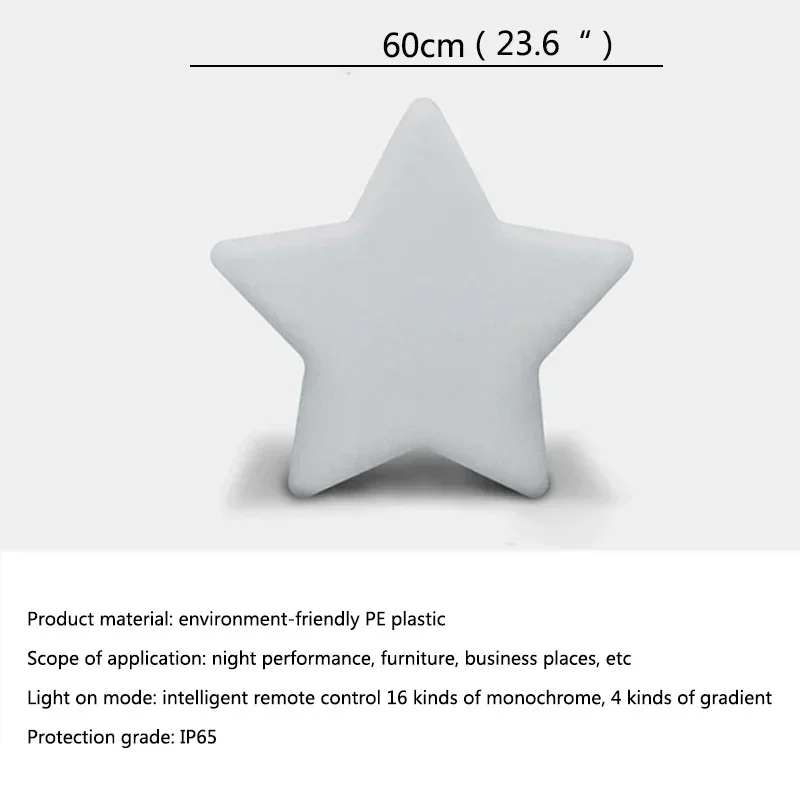 8M Modern Solar White Landscape Lamp Creative Stars Pattern Waterproof IP65 Decor Led 16 Colors Atmosphere Night Light