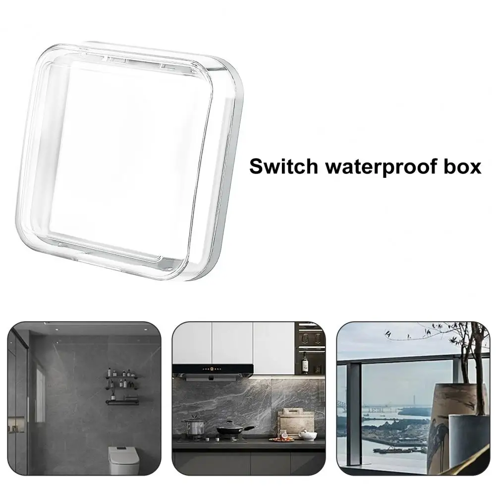 Hassle-free Installation Waterproof Wall Switch Cover Box for Light Socket Doorbell Self-adhesive Guard for Bathroom Accessories