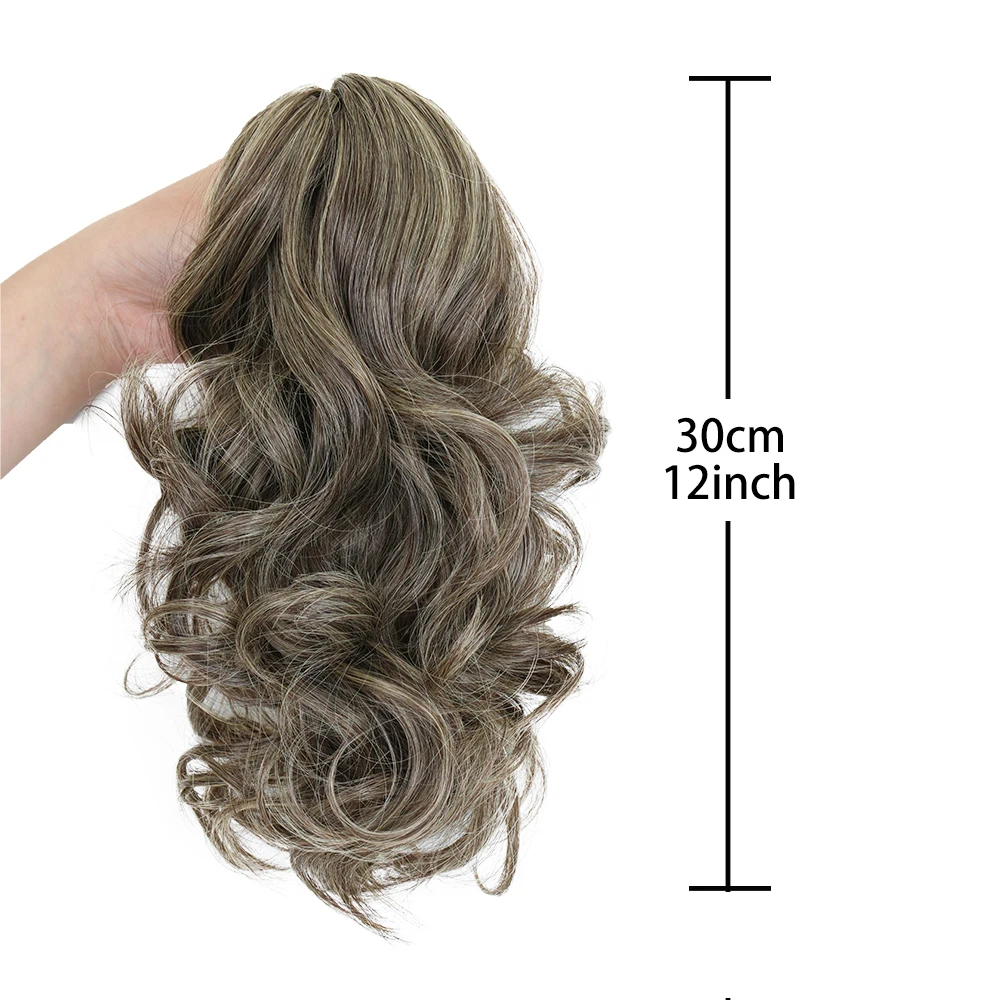 Claw Clip On Ponytails Extension Wavy Ponytails Hair 12Inches Synthetic Blonde Hair Natural Extension Hair Clip For Women