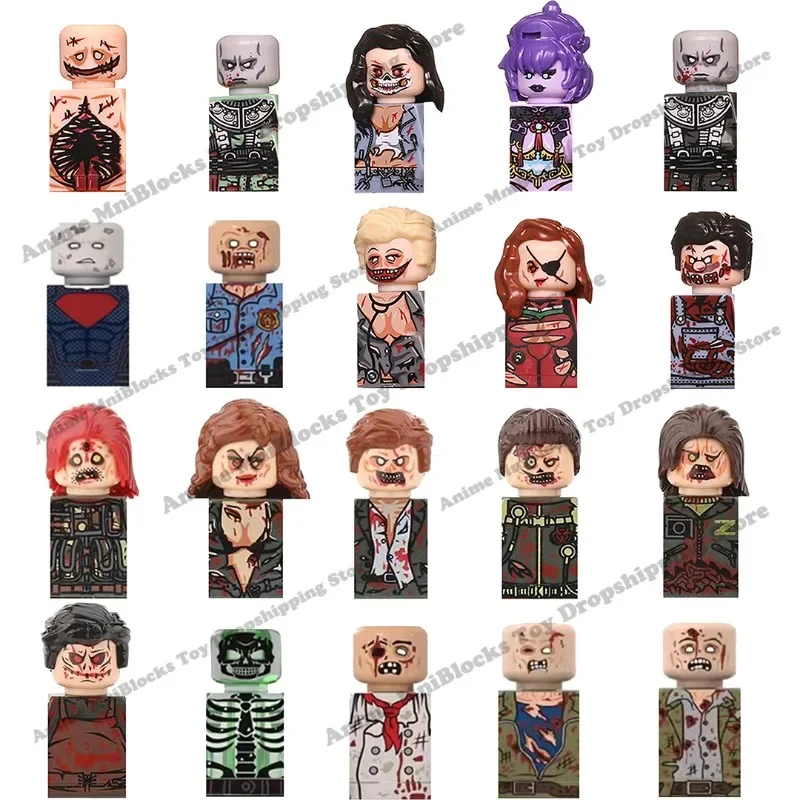 Halloween Movies Anime Horrible Zombies Army Bricks Dolls Mini Action Toy Figura Assemble Toys Model Christmas Birthday Gifts