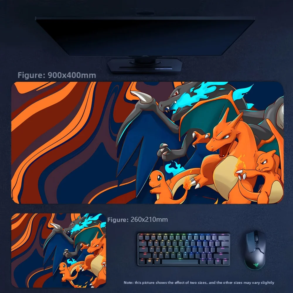 Fashion Cartoon Anime Pokémon Charizard Print Collection Leather Mouse Pad High Quality Large Size Non-slip Mouse Pad Table Mat