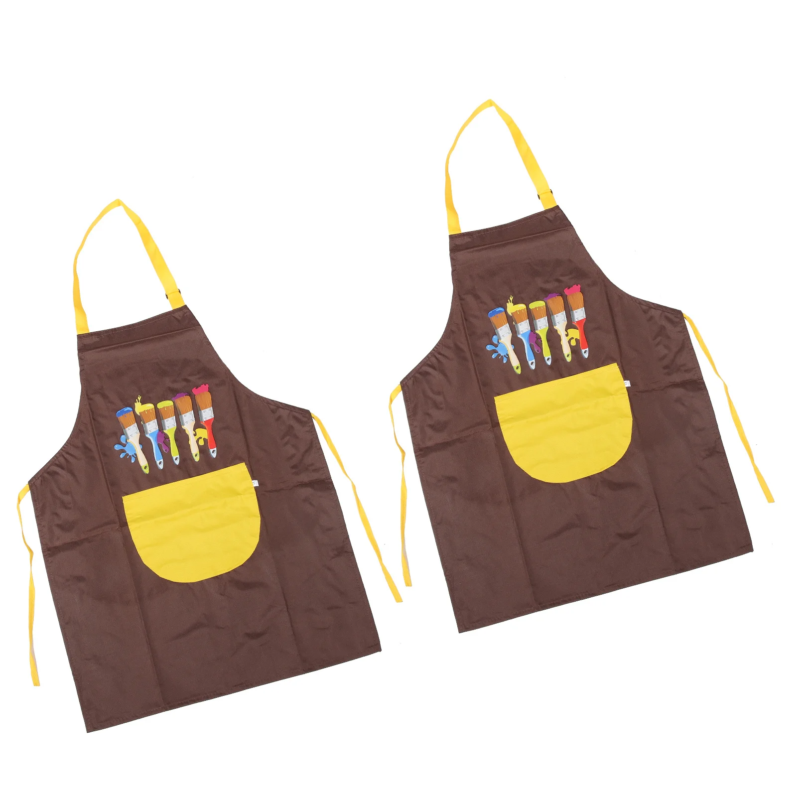 2 個防水 PVC キッズペイントエプロン簡単結び目調節可能なウエストアートエプロン子供用調理クラフト給餌汚れ保護