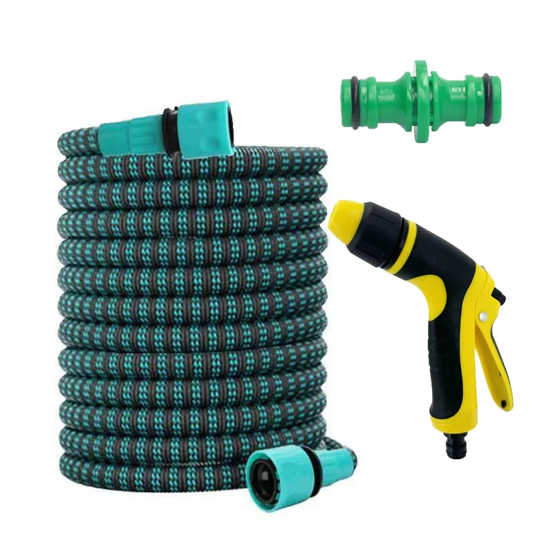 Lightweight Stretch Garden Hose 25-100FT, Expandable Water Tube with Multi Mode Spray Gun & Connector