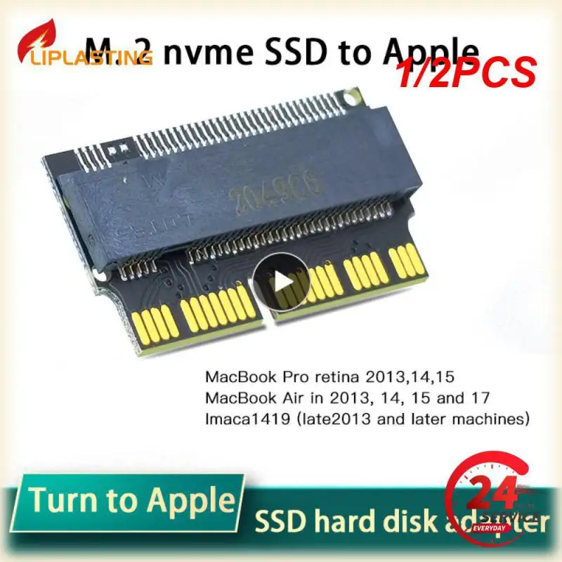 1/2PCS Adapter PCIe Card For NVMe M.2 for NGFF PCIe for late 2013 2014 2015 2017 MacBook Air A1465 A1466 A1502 AI-E x4 NVMe SSD