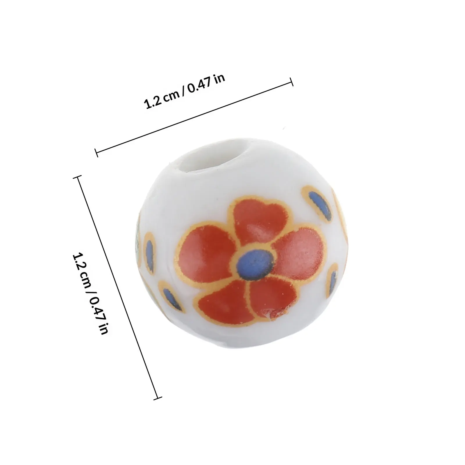 50pcs Ceramic Floral Beads for DIY Jewelry Making – Bright Color, Lightweight, Permeable, Long-Lasting Craft Supplies