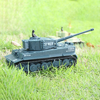 1/72 RTR RC Tank German Tiger Battle Tank Turret 360°Rotation Mini Painted and Assembled Shooting Sound Toy Model Gifts