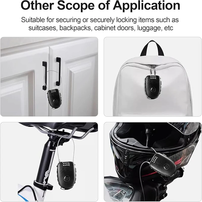 دراجة نارية الصلب كابل قفل برمز حقيبة سيارة زلاجات تلسكوبي سلك حبل قفل الدراجات خوذة رمز عجلة قفل بكلمة مرور مكافحة سرقة #3