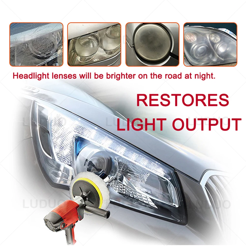 Car Headlight Restoration Polishing Kits Polishing Paste Chemical Brightener Headlamp Repair Light Lens Polisher Refurbish Tool