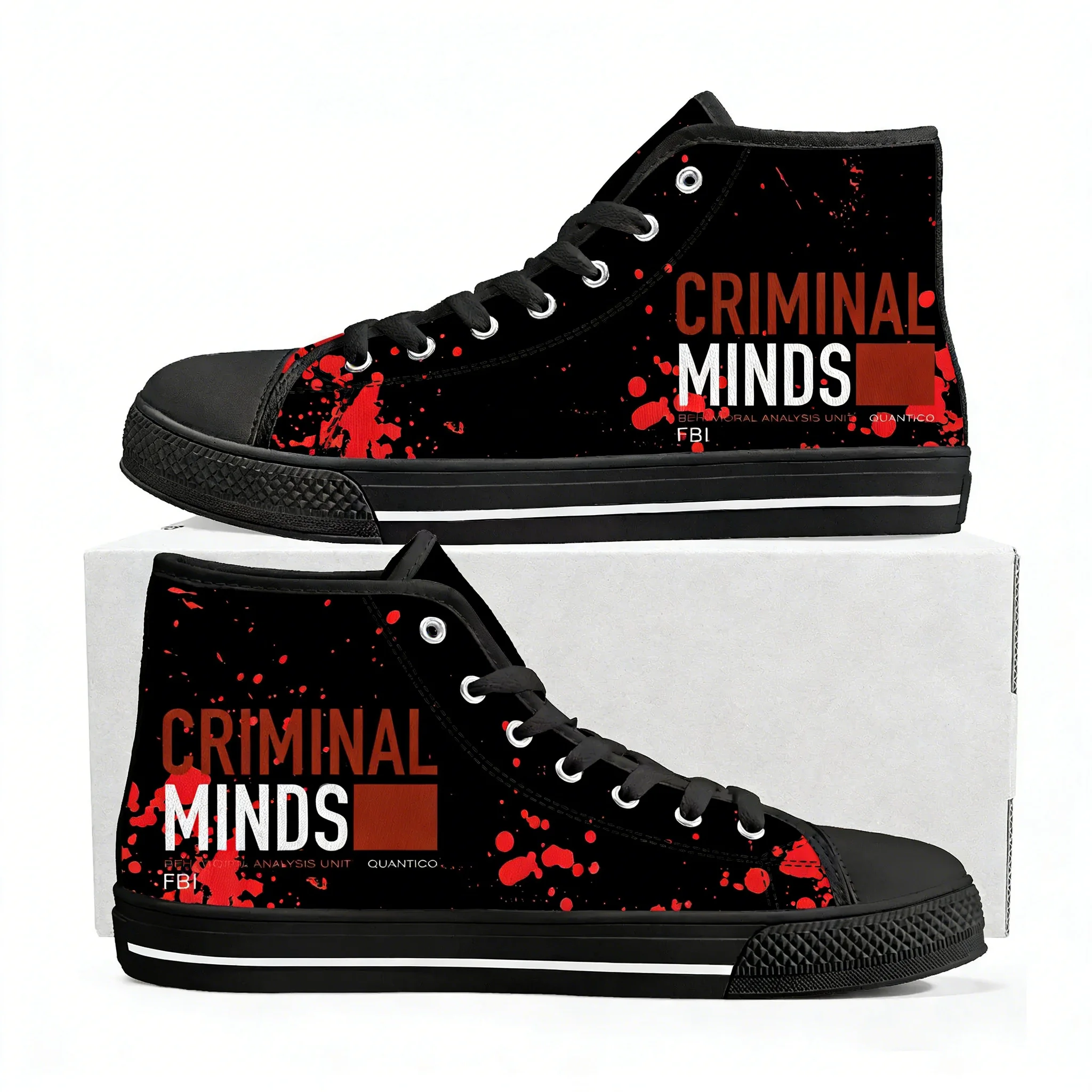 

Кроссовки Criminal Minds High Top для мужчин, женщин и подростков, высококачественные кеды из канваса с 3D-принтом, повседневная обувь для пар, персонализированная обувь