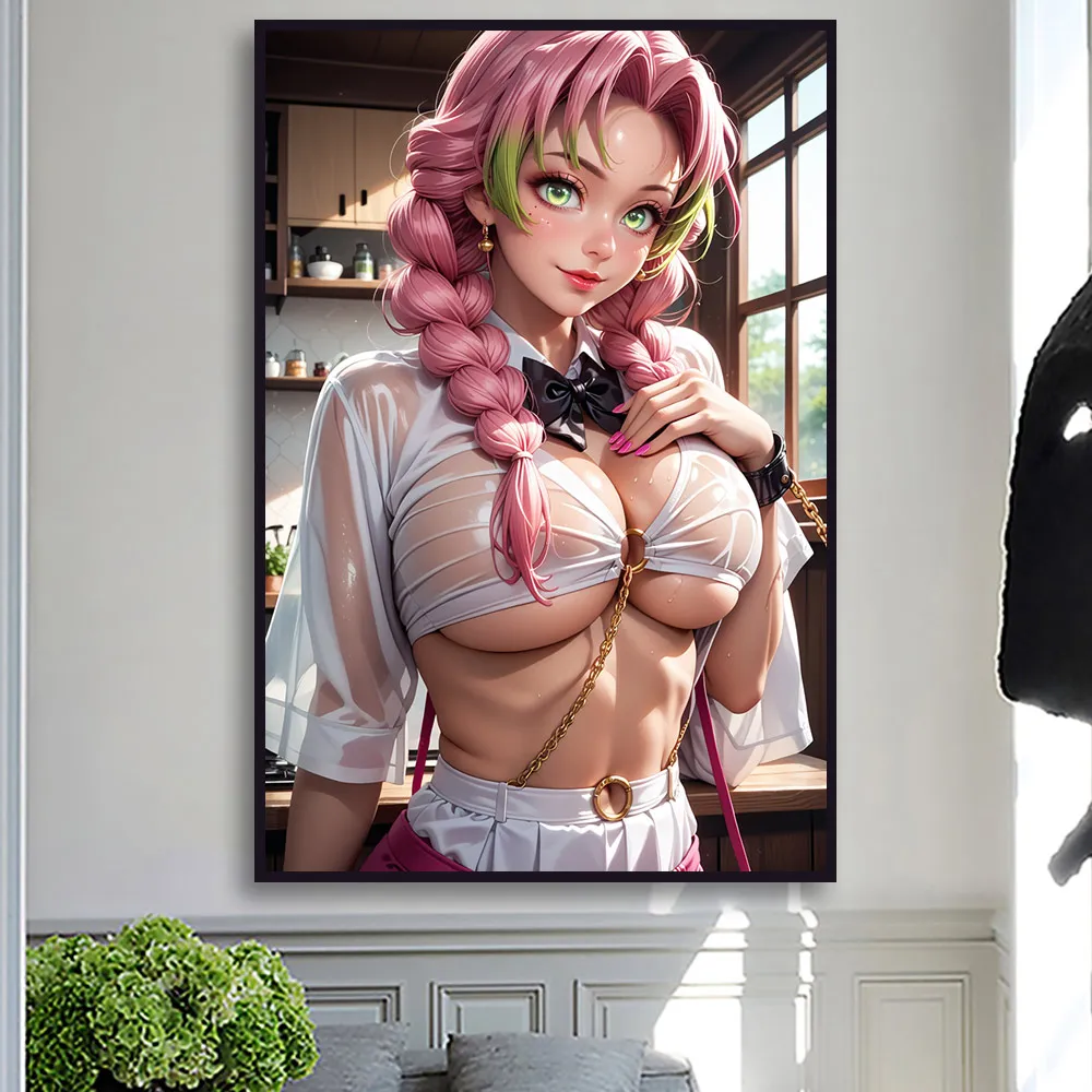 انمي ياباني الكرتون مثير الجمال Kanroji قماش المشارك غير خاضعة للرقابة الكبار العري 18 + wallart ديكور المنزل اللوحة NSFW جدارية