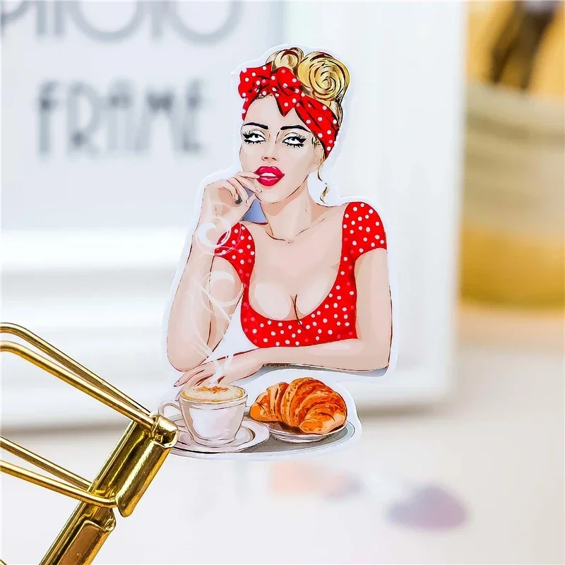 15Pcs/lot Retro girl paper Sticker Decal For Phone Car Case Waterproof Laptop Bicycle Notebook Backpack Kids Toy Stickers