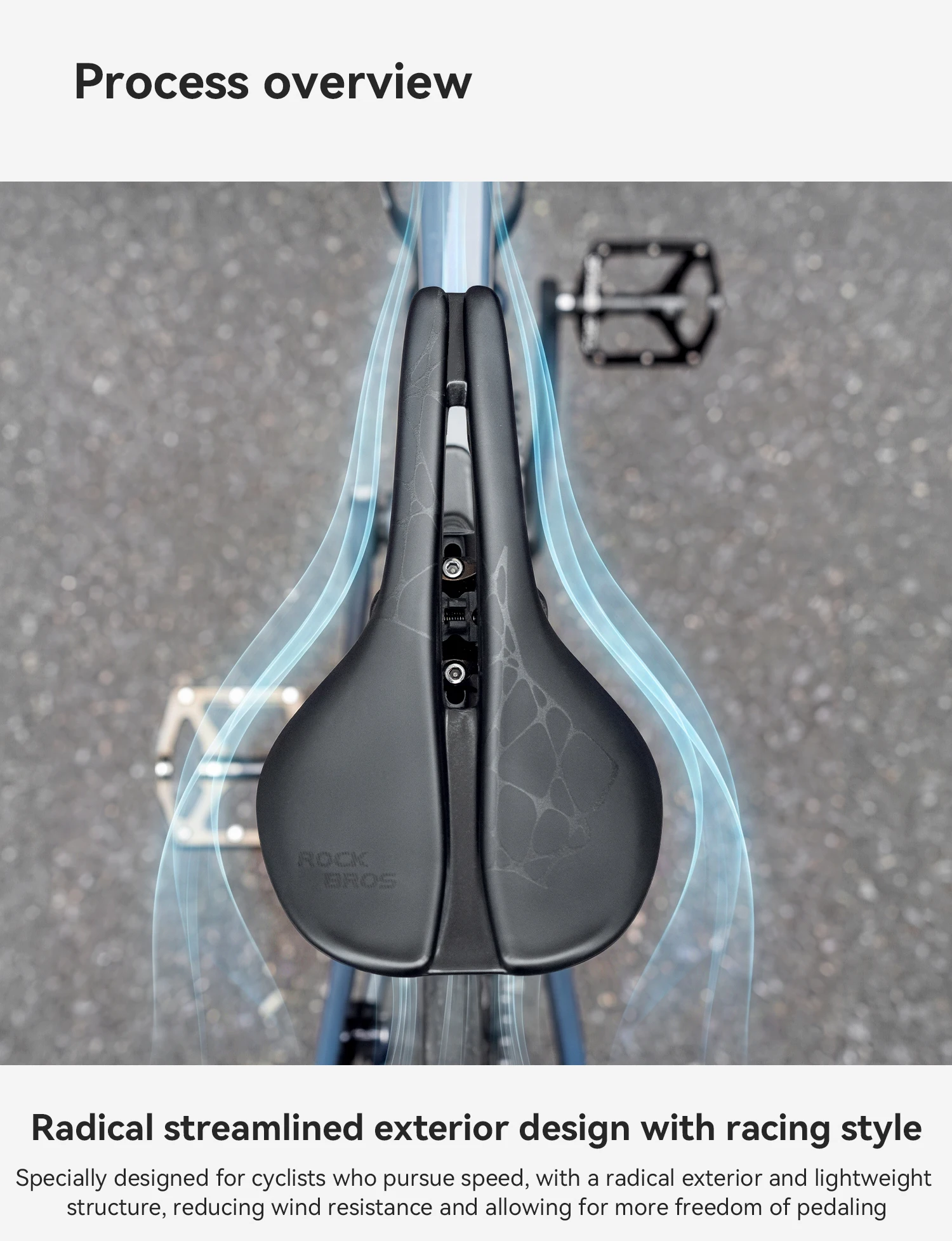 ROCKBROS Fahrradsattel Leichtgewicht Wasserdicht Atmungsaktiv Hohler Fahrradsitz Stoßdämpfender Rennradsattel – Detail 4