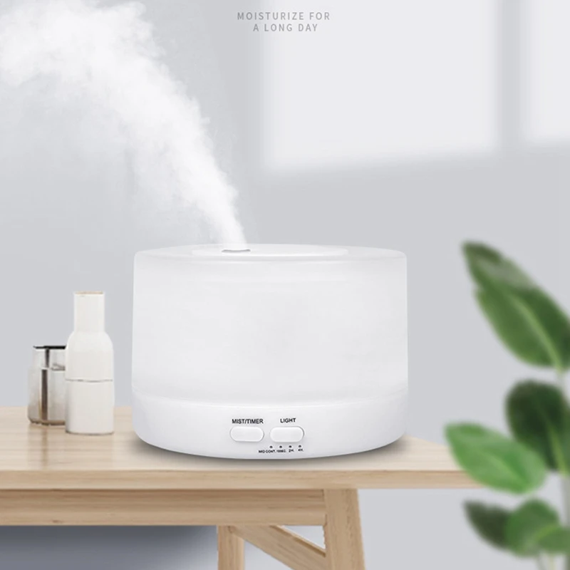 Humidificador de aire de 500ML, difusor de Aroma, niebla de aceite de grano de madera, fabricante de niebla USB, luz LED para coche y hogar