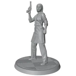 Figura de colección mujer con revólver 75mm resina sin pintar 1/24