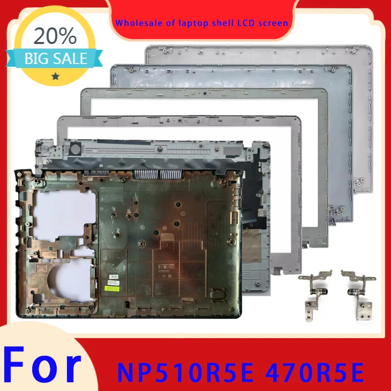 Peças OEM compatíveis com laptops das séries NP510R5E e 470R5E, tampa superior da tela LCD, moldura da tela, apoio para as mãos, base inferior, teclado articulado.