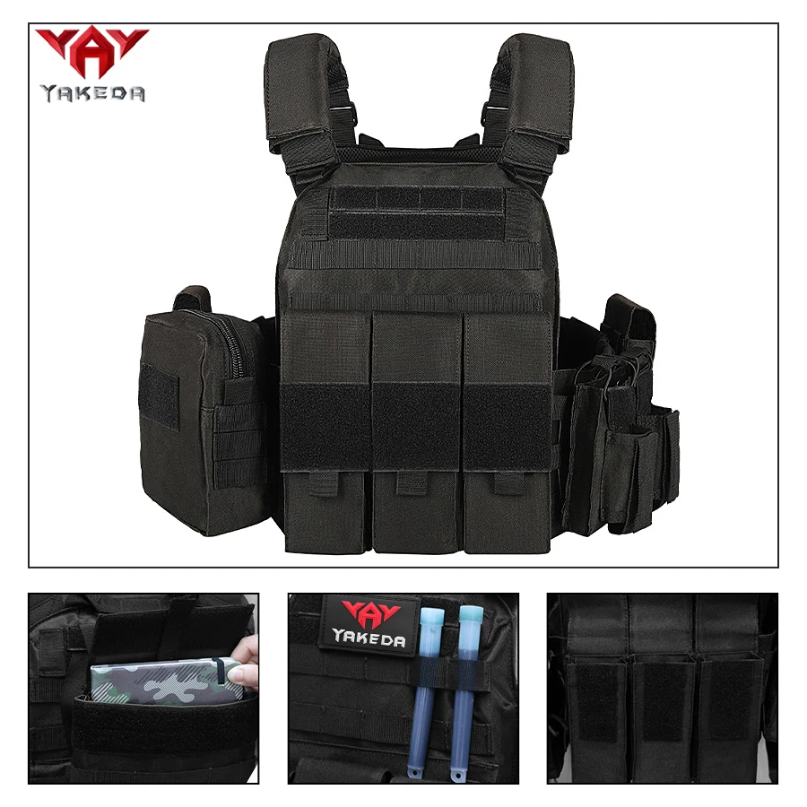 

YAKEDA Seven Piece Tactical Vest Outdoor Multi Functional Breathable Security Duty Uniform Wear Resistant Accesorios Militares