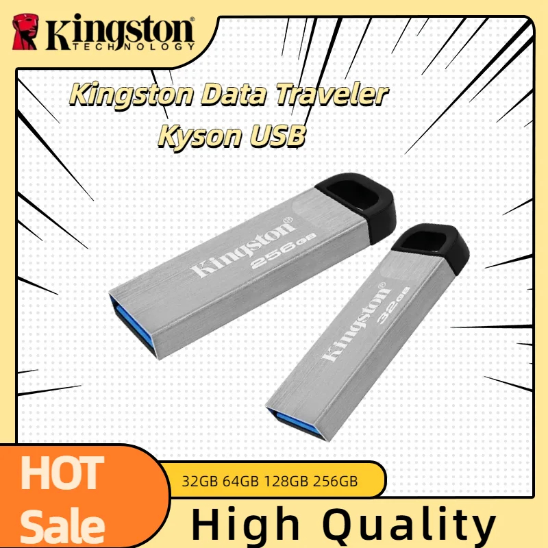 Kingston Data Traveler Kyson USB Flash Drive 32GB 64GB 128GB 256GB USB 3.2 Flash Penrive DTKN Pen Drive for Computer