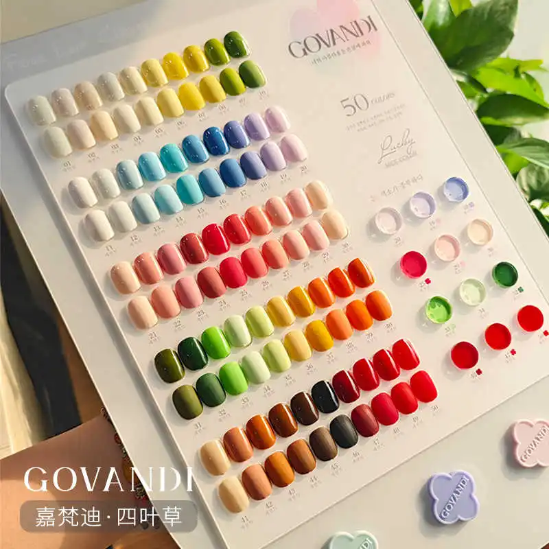 GOVANDI 50 kleuren Effen kleur Nagelgel set Nail Art Kit 2024 Nieuwe Professionele Hot koop Niet giftig UV gel nagelsalon Groothandel