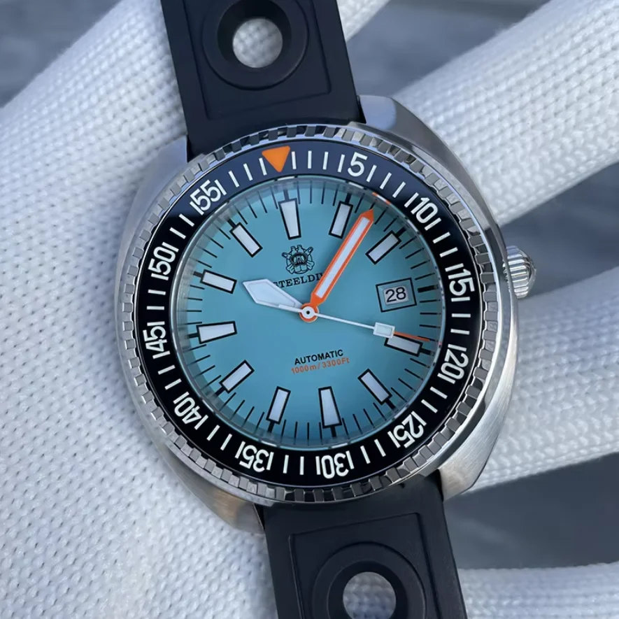 

Мужские автоматические часы STEELDIVE, 49 мм, механические наручные часы для дайвинга, 100ATM, водонепроницаемые, BGW-9, светящийся керамический безель, сапфировое стекло, NH35