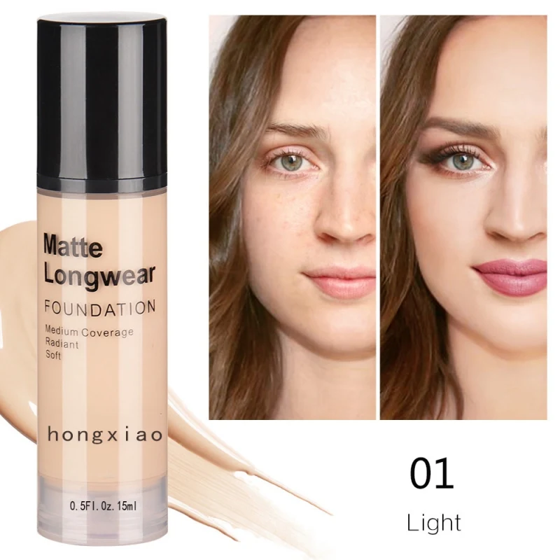 Liquid Concealer Foundation Cream Texture Covers Acne Marks Dark Circles Waterproof Face Makeup Lasting Brighten Cosmetics 15ML