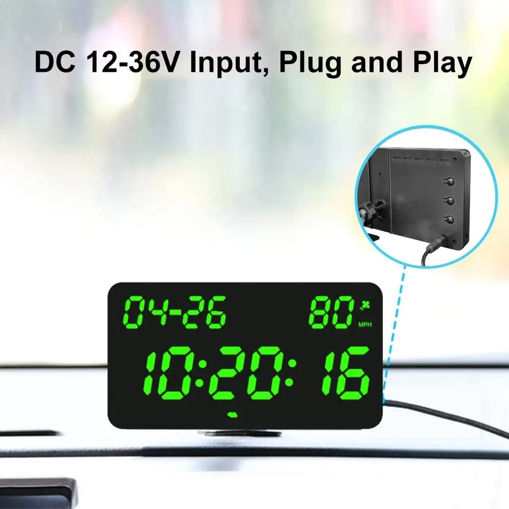 عداد السرعة الرقمي GPS مقاس 9.5 بوصة للسيارات والشاحنات - شاشة لوحة القيادة HUD مع تنبيه السرعة وتذكير التعب #3