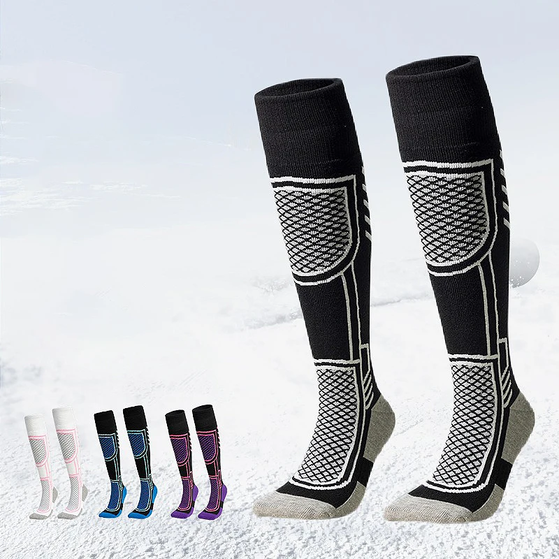 1 Pair Of Winter Warm Ski Socks Thickened Hiking Socks For Women And Men Anti-cold Ski Outdoor Sports Socks