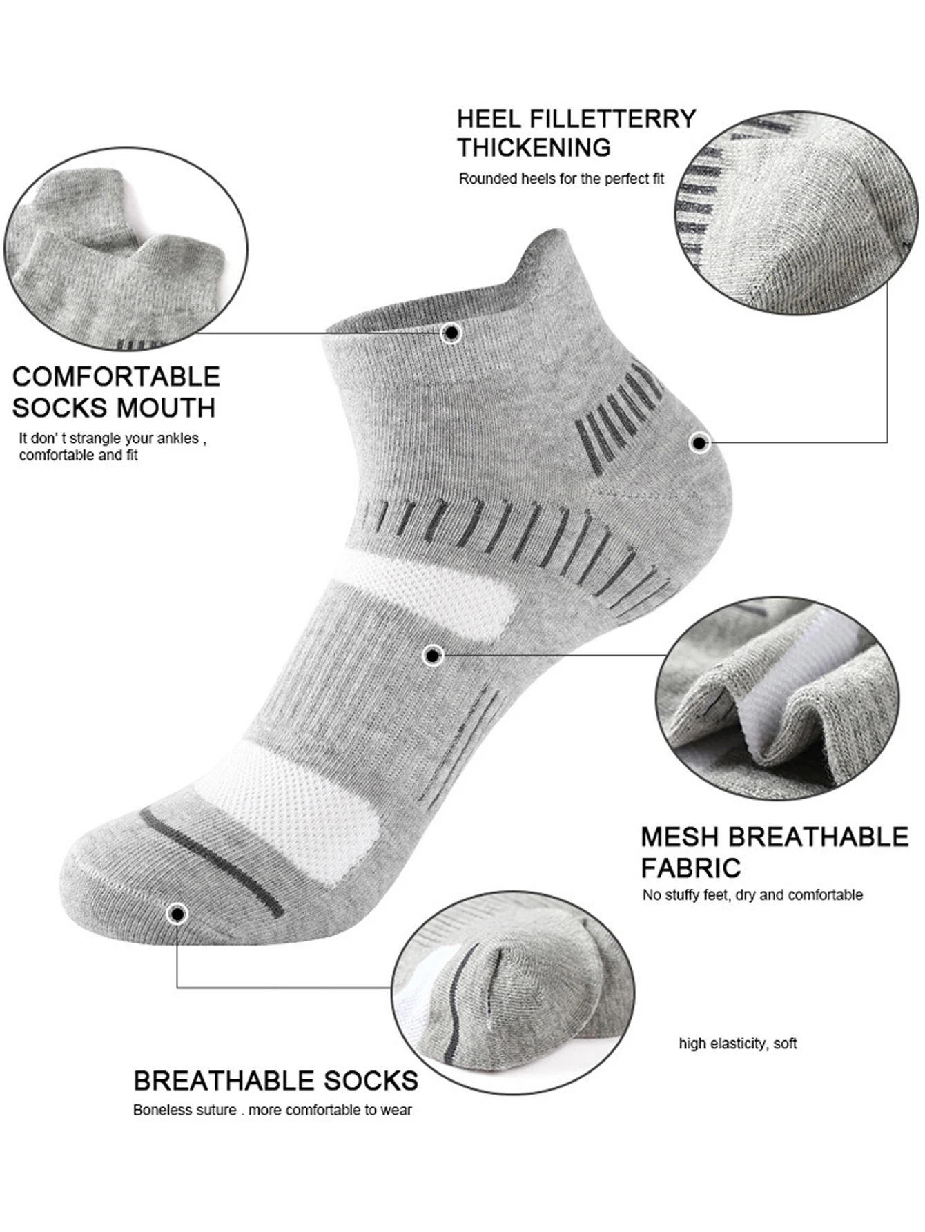 30 Pairs Ankle Socks Men Athletic High Quality Fitness Sport Running Socks Breathable Mesh Casual Short Socks Striped New