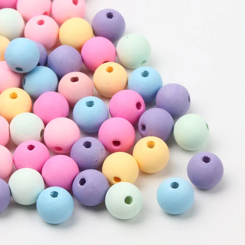 6/8/10mm Macaron Color Matte Acrylic Beads Round Spacer Loose Beads For Jewelry Making DIY Bracelet Necklace Crafts Accessories