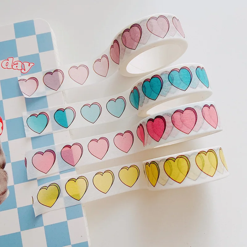 

Декоративная бумажная лента васи 5 м с узором «Сердечный торт» (черно-белая) для скрапбукинга, запечатывания, наклеек, канцелярских товаров в стиле Ins