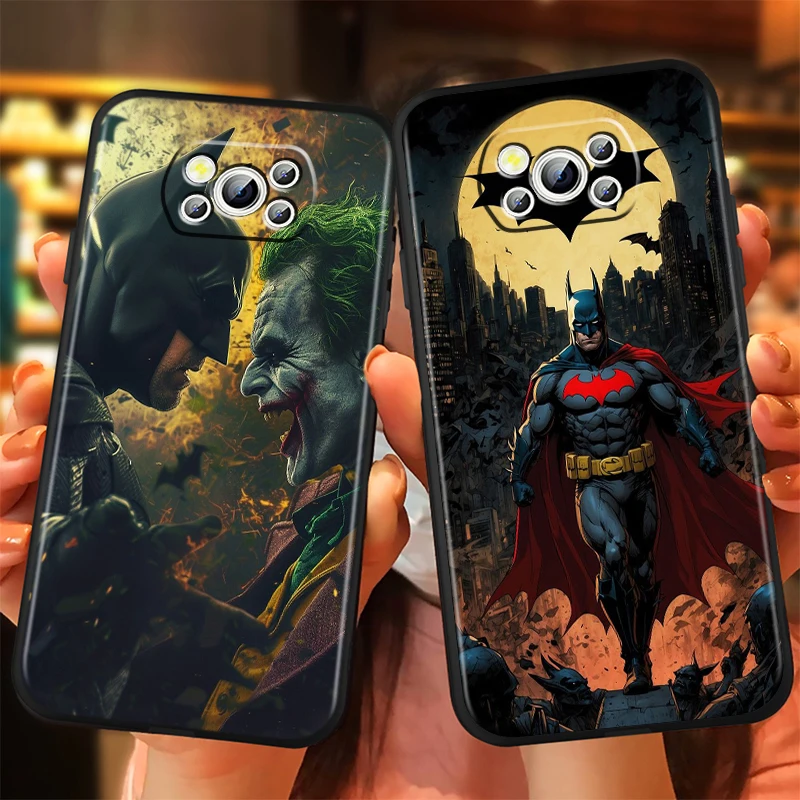 B-Batmans Cartoon Cool For Xiaomi Mi Poco F5 F4 F3 X6 X5 X4 X3 M6 M5 M5S M4 M3 C65 Pro GT NFC 5G Black Back Phone Case