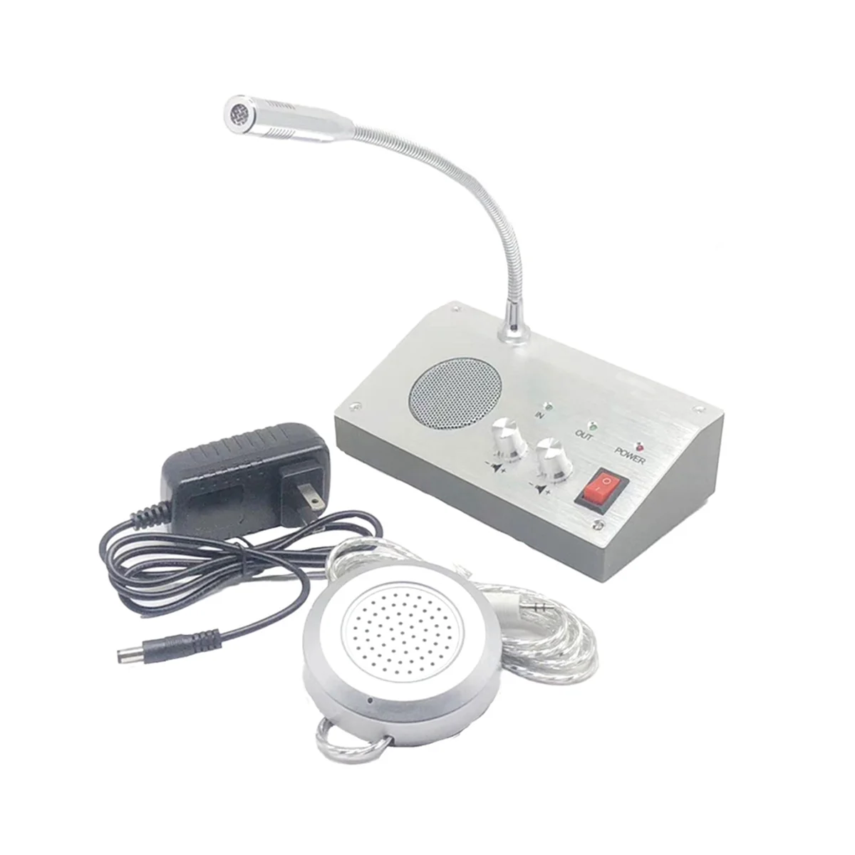 US Plug Home Security Zero-Touch Dual-Way Walkie-Talkie System for Bank Counter Ticket Hospital Window Intercom