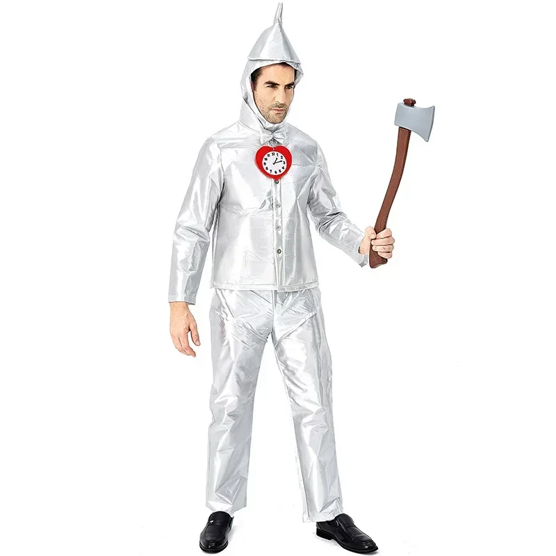 2024 Adult Mens Wizard of Oz Tin Man Cosplay Costumes Halloween Carnival Purim Mardi Gras Party Outfit
