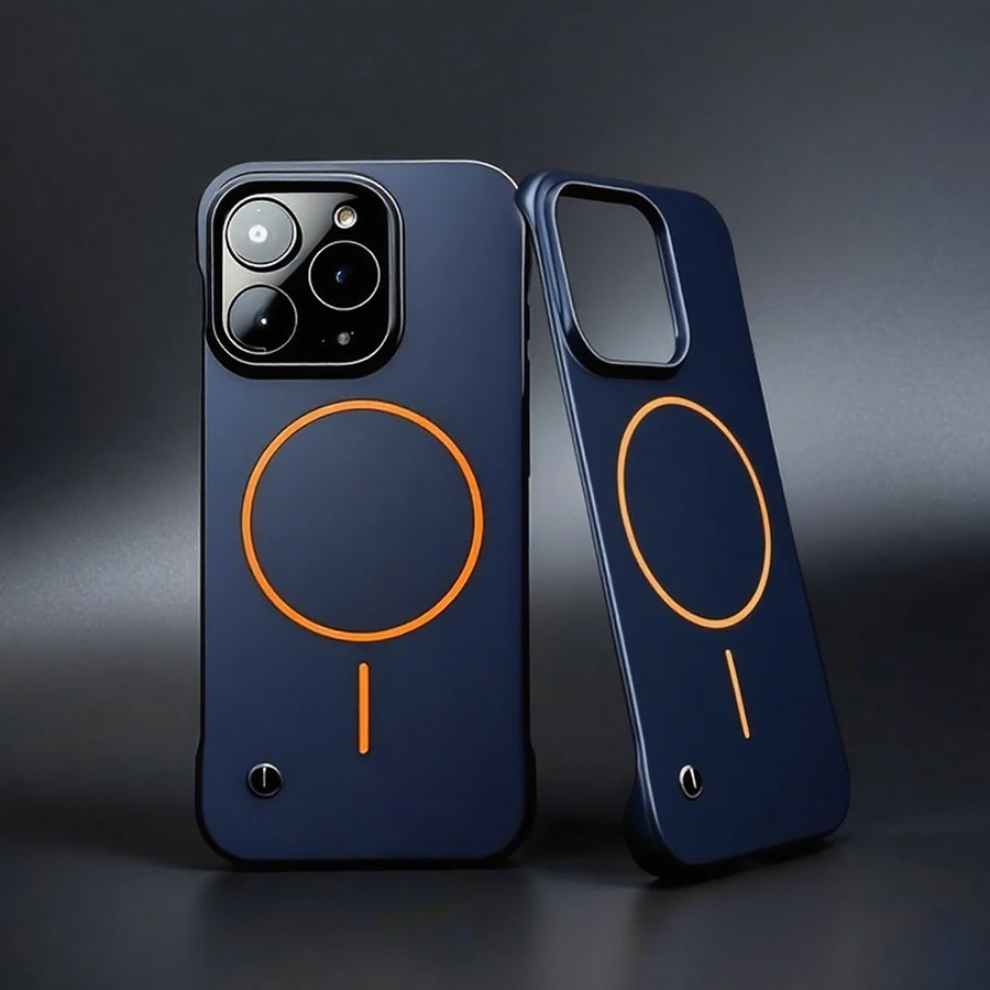 Custodia per telefono con ricarica wireless senza cornice ultrasottile opaca per iPhone 16 15 14 Plus 13 12 11 Pro Max Cover rigida antipolvere anticaduta