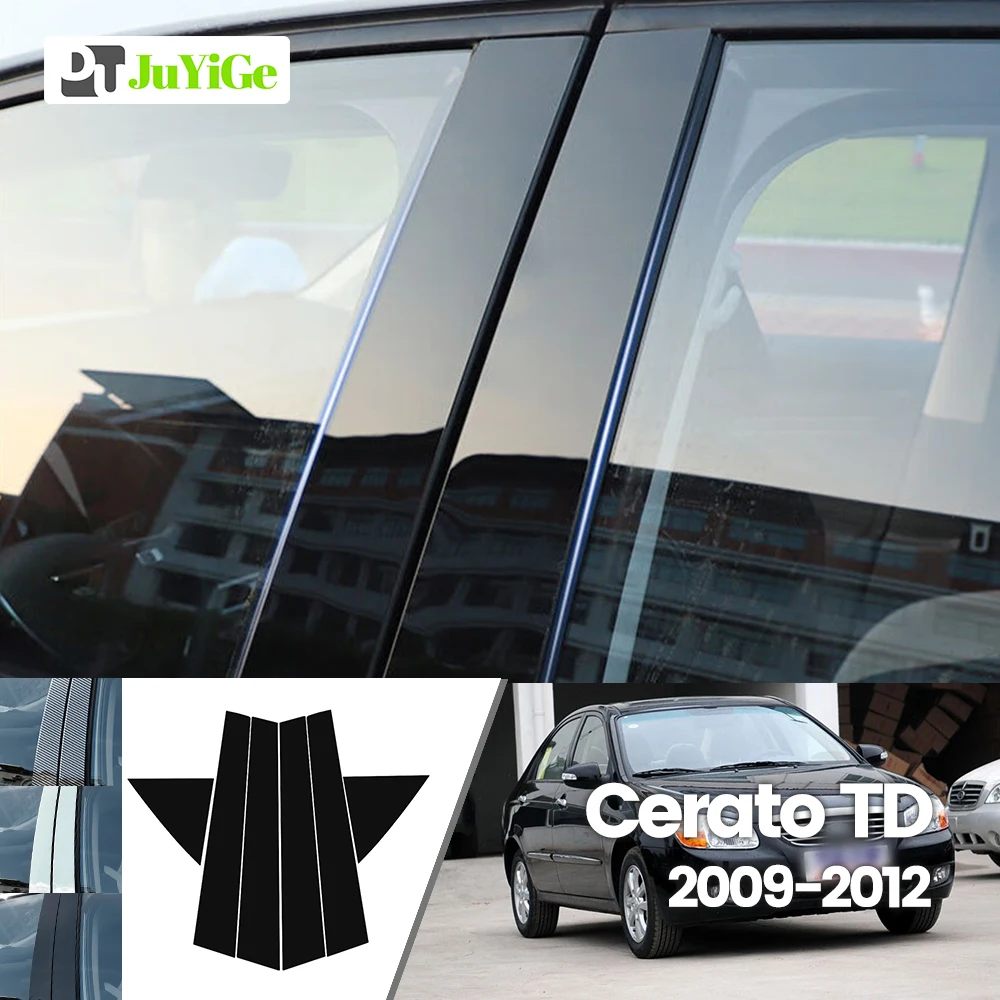 

For Kia Cerato TD 2009-2012 2010 2011 Bright Black Carbon Fibre Window Door B C Sticker