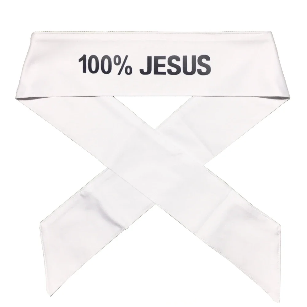 100% Jesus Sport Tie Headband Soccer Football Athletics Fitness Sweatband Bandana