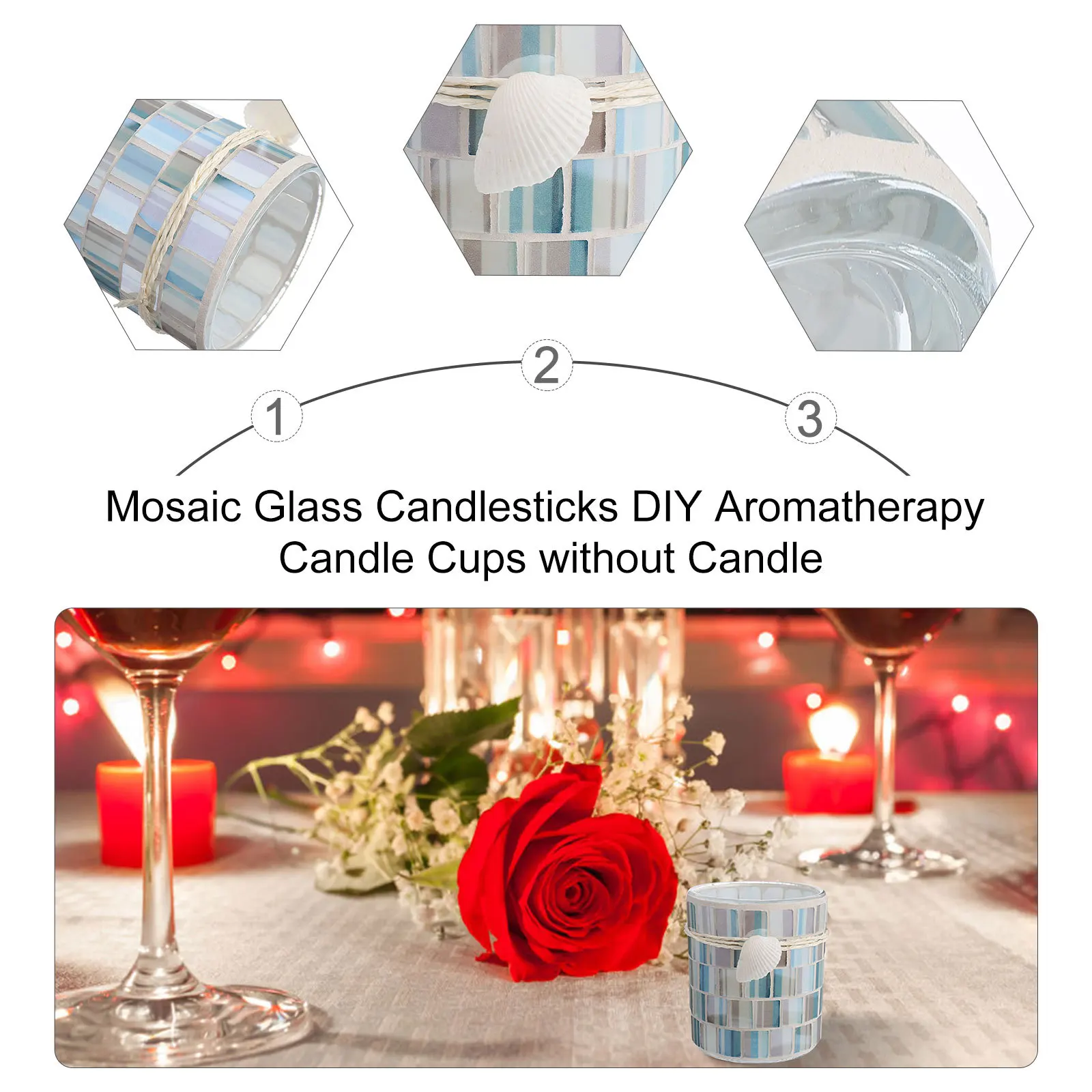 

1Pcs Glass Holder Shell Design Candlestick Cup for Succulent Plant Aromatherapy Tealight Coffee Shop Bar