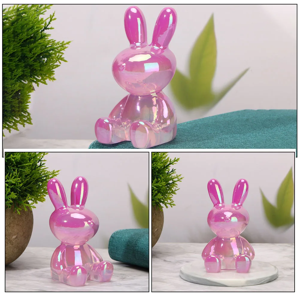 

Resin Rabbit Craft Small Abstract Bunny Figure for Table Cabinet Shelf Display Decor Kids Room Study Car Ornament Gift