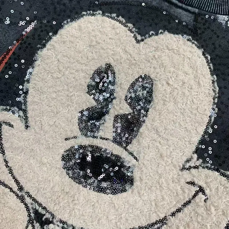 سترة جديدة لخريف وشتاء 2025 بغطاء للرأس من الصوف سترة ثقيلة مغسولة سترة شبابية عصرية برسوم كارتونية فضفاضة برقبة مستديرة