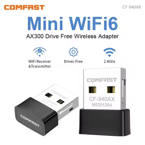 COMFAST 300Mbps WiFi 6 Usb Wifi Adapter Dongle 2.4Ghz 11AX Signal Mini Adaptador For PC Laptop Win10/11 Driver Free Simulate AP