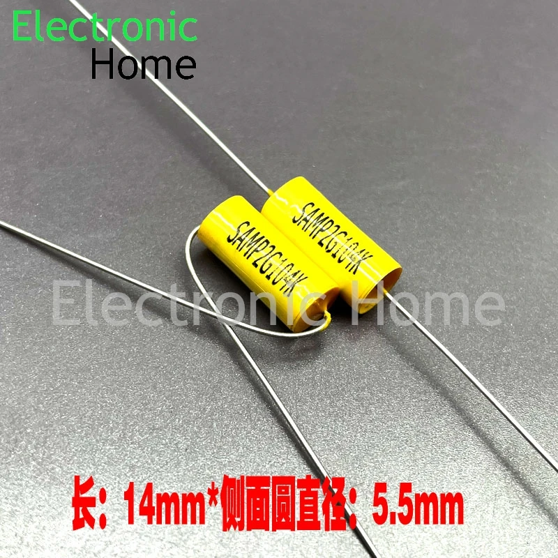 20PCS/LOT CBB MKP 0.1uf 100nf 104 400v 2G axial audio through coupling infinite film capacitor 400v104k 14x5.5mm