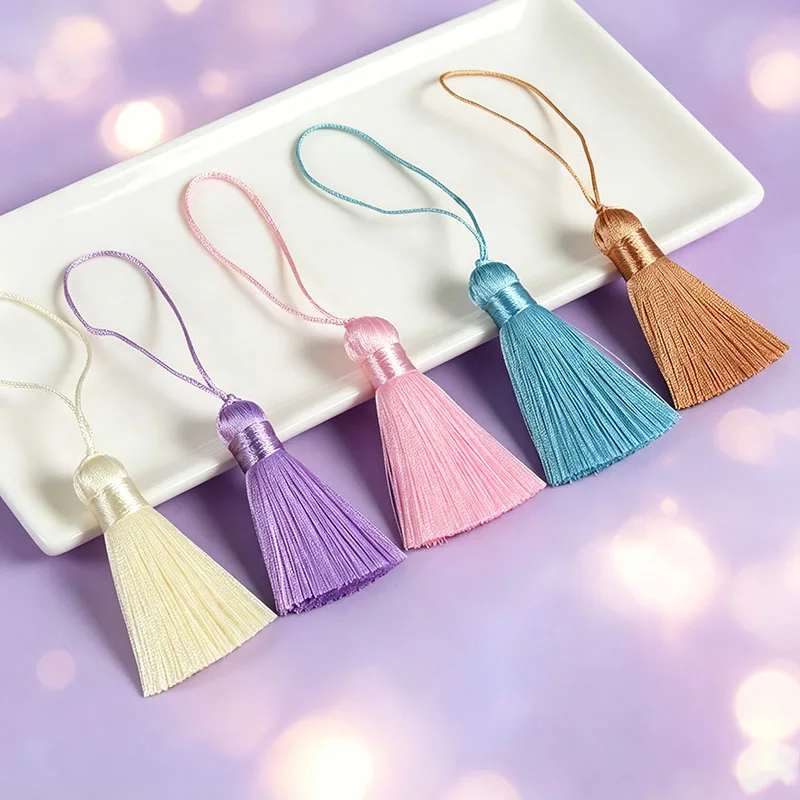 5/10/20Pcs 5cm Polyester Tassels with Closed Hanging Cord Woven Tassel Charms for Instrument Clothing Home DIY Decor Accessories