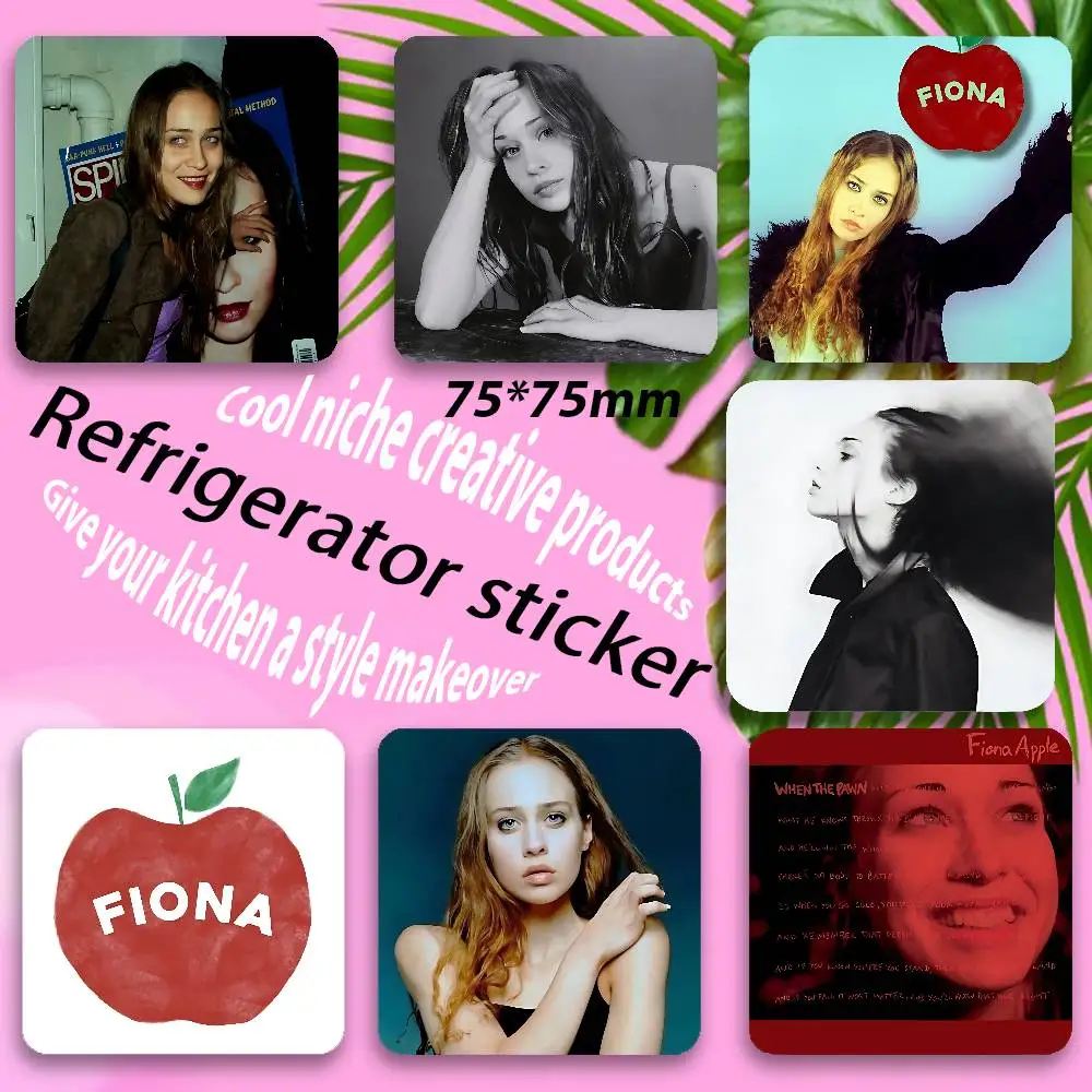 Fiona Apple Black Square Plastic Fridge Magnet, for Magnetic, No Trace Left, Durable, Smooth and Textured