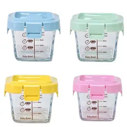 170ml Fashion Glass Food Storage Box Frozen Baby Food Glass Cup Simple Microwave Safe Baby Food Storage Jar for Little Ones