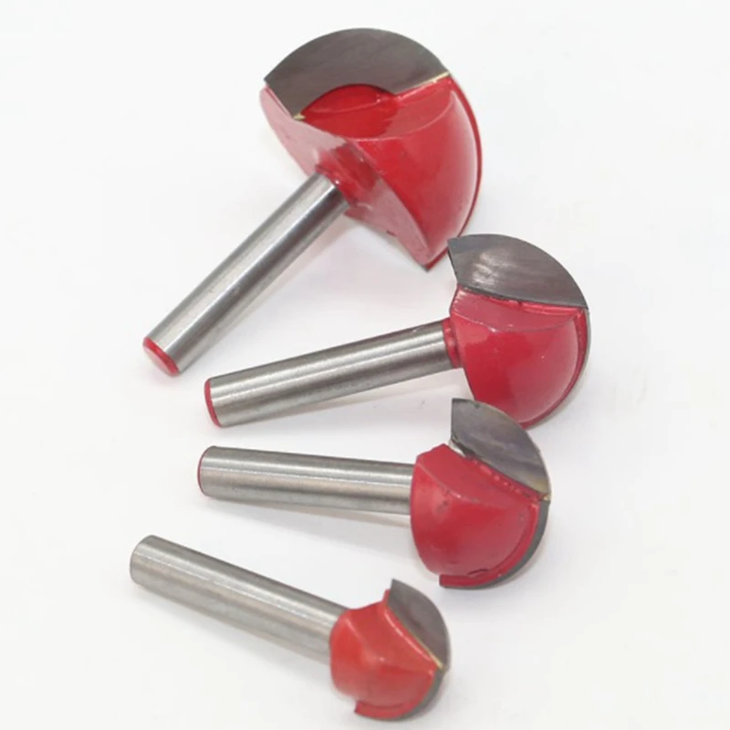 Fresa de punta de bola de vástago de 6Mm, juego de brocas para enrutador de madera, fresa CNC de ranura redonda, núcleo de radio, carpintería de carburo sólido