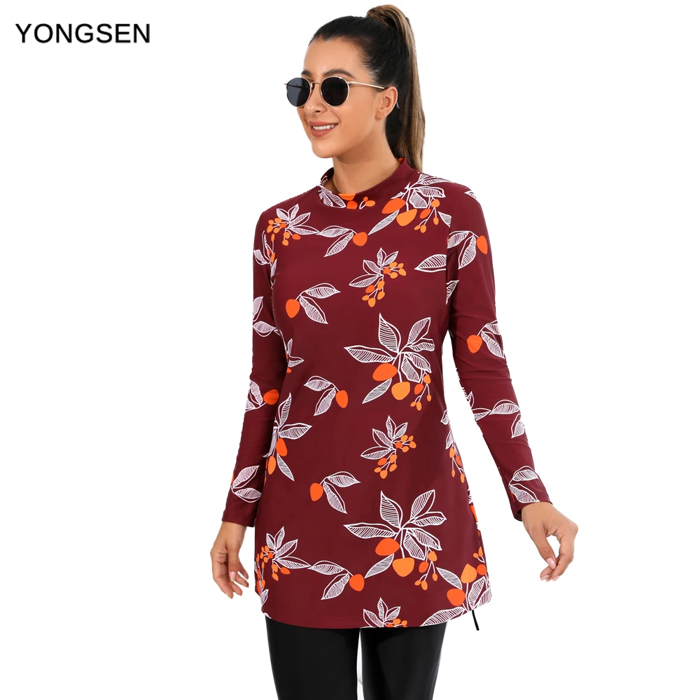 YONGSEN Skirt Burkini - Muslim Swim Dress with Hijab, Long Sleeve Islamic Swimsuit (Mujer Islámico)