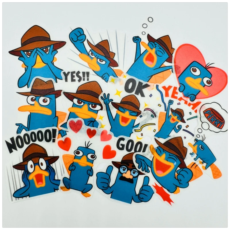 オリジナル 35 個ホワイトマット/半透明和紙 2 セットペリーザカモノハシステッカーフィニアスとファーブジャーナルデカール DIY おもちゃ