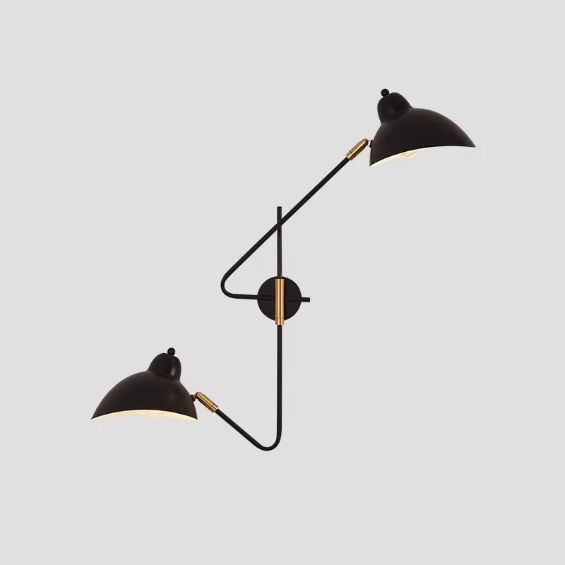 Double-Headed Wall Lamp Living Room High-End Vintage Desk New Designer Export Bedside Master Bedroom Wall Lamp Swing Arm